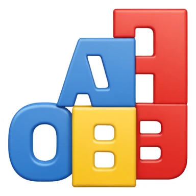 playful block-style letters A, B, C in primary colors sticker