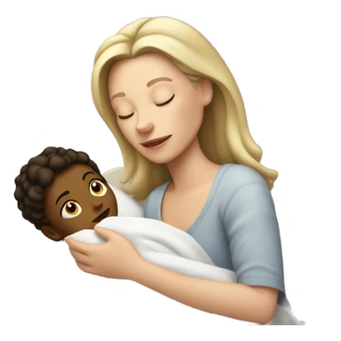 White mom tucking child in to bed sticker