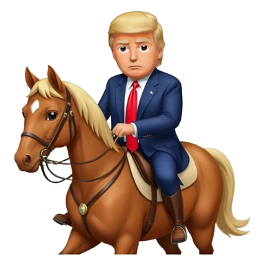 Trump is riding a horse. sticker