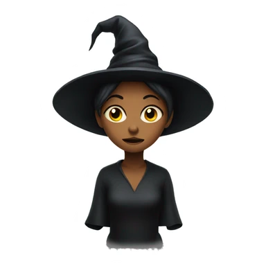a witch with her eyes rolled  sticker
