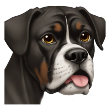 black boxer dog profile underbite sticker