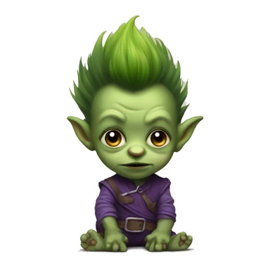 Baby goblin with purple mohawk  sticker