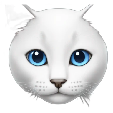 blue-eyed white cat sticker