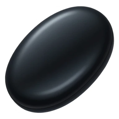 An oval shaped black pill sticker