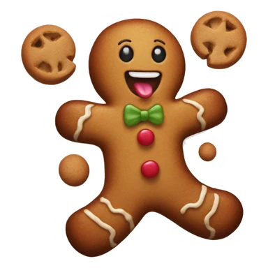 Gingerbread man with tongue out sticker