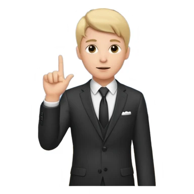 mach mir einen trader an der börse der tradet der so mit einer hand hinter sich deutet um anzig sticker