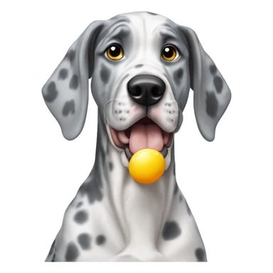 Blue Merle Great Dane eating eggs  sticker