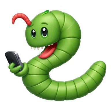 A worm playing video games sticker