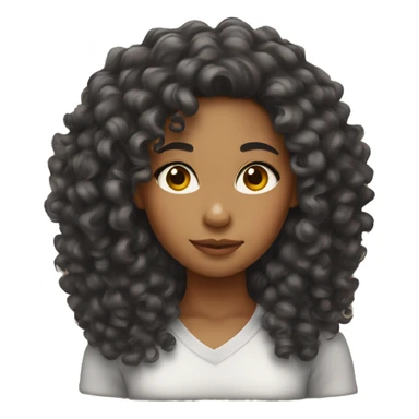 mixed girl with curly hair sticker