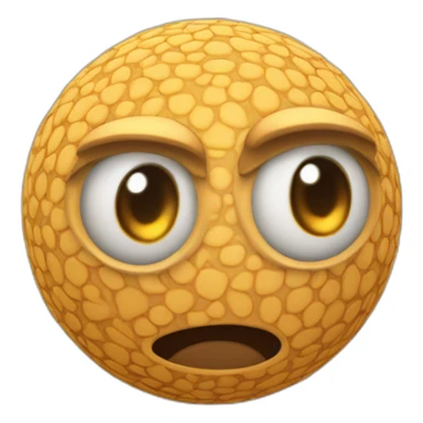 3d sphere with a cartoon highfalutin skin texture with big stupid eyes sticker