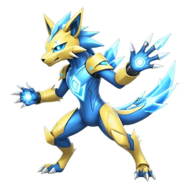 Modern Futuristic Cyber-Manectric-Zeraora-fusion (full body) sticker