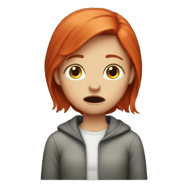Red hair girl crying sticker