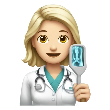 Women x-ray technologist taking an X-ray  sticker