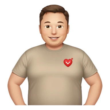 overweight happy realistic elon musk sticker