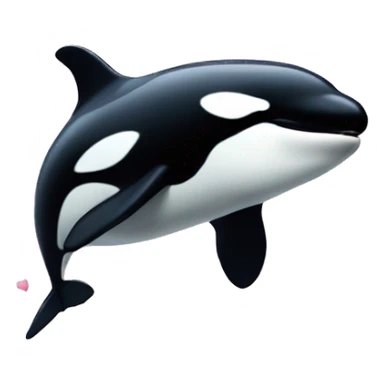 orca whale with hearts  sticker