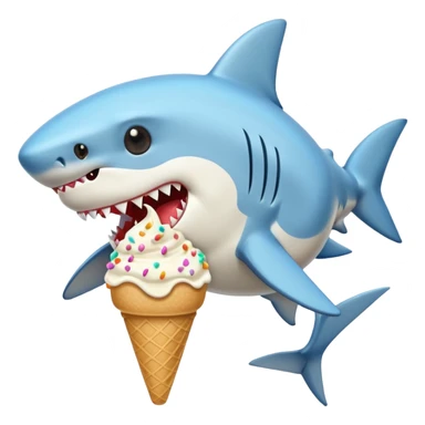 shark eating ice cream sticker