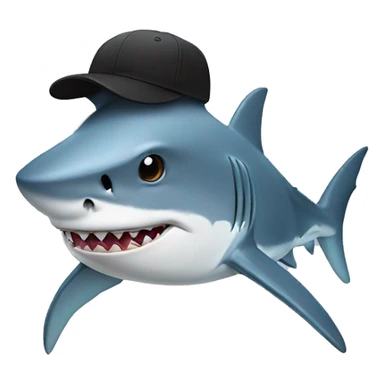 shark with a cap backwards sticker