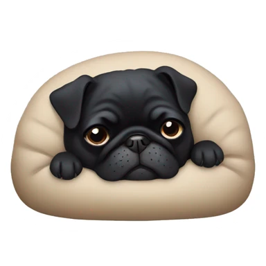 Black pug sleeping  sticker