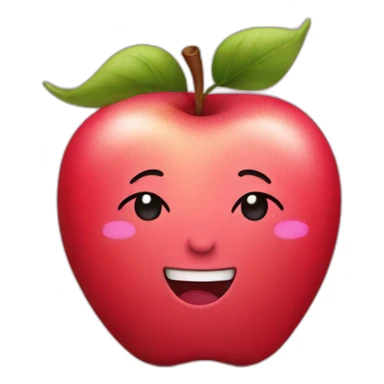 smiling red apple wearing a pink dress sticker