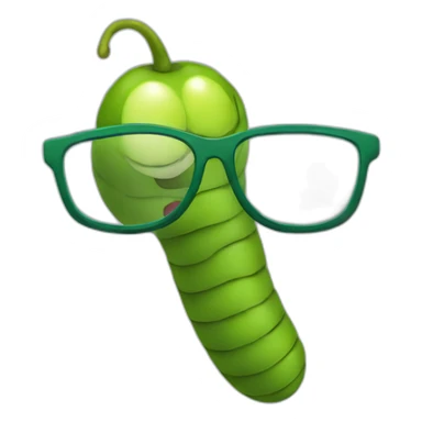 worm with vine glasse sticker