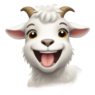 Cute fluffy goat grinning  sticker