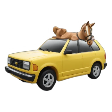 Voiture sur un cheval sticker