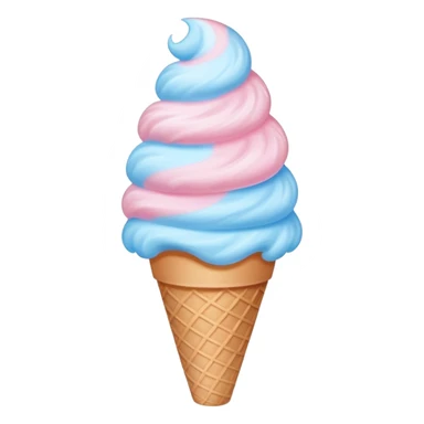 Pastel-colored cotton candy swirl in cone sticker