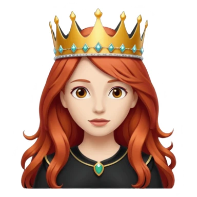 red-haired long hair princes with crown mustace. dark outfit sticker