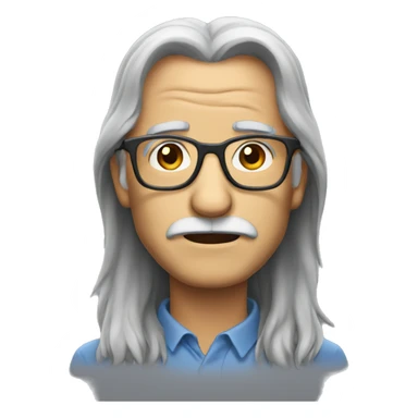 glasses old man long hair no mustache sticker