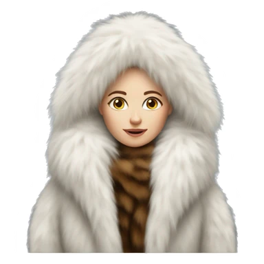 White woman in giant fur coat sticker