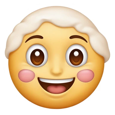 Happy emoji with white puder on nose sticker