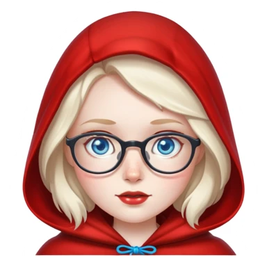 Little red Riding Hood with pale skin and a lot of freckles, blue eyes and glasses sticker