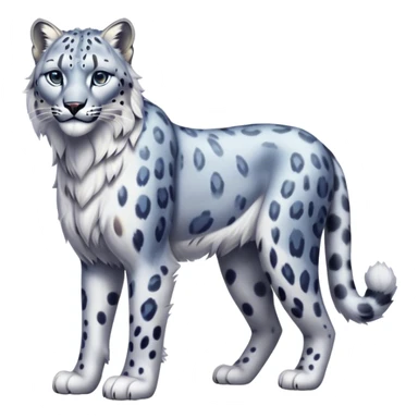 Colorful vibrant ethereal fantasy-lynx-snow-leopard, full-body sticker