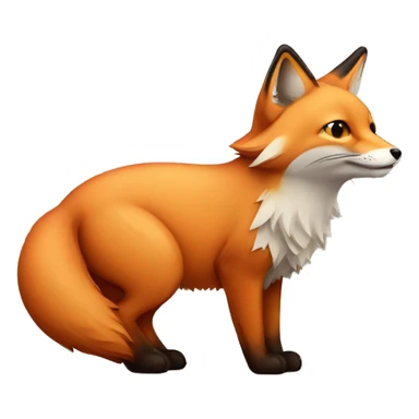 fox with small lynx inside belly sticker