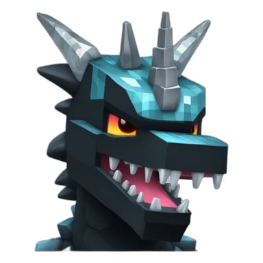 Minecraft Black Godzilla Head With Diamond Unicorn Horn and Lazer Eyes sticker
