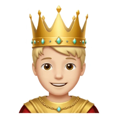 boy wearing a crown sticker
