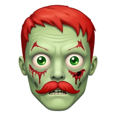 zombie with red mustache sticker