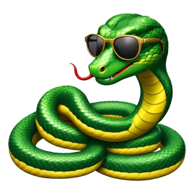 A snake wearing sunglasses. sticker