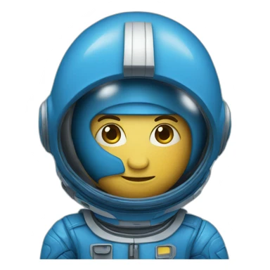 blue spaceman in a blue suit sticker