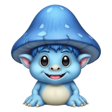 Blue mushroom troll sticker