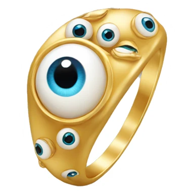 thin gold ring studded with eyeballs sticker