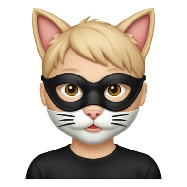 boy waring cat mouth mask
 sticker