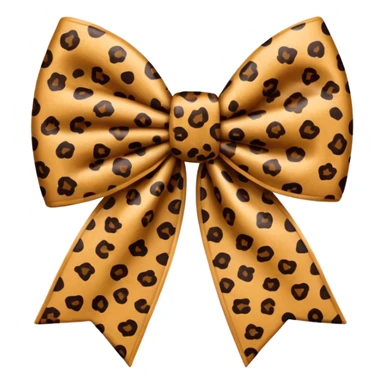 Brown cheetah print bow sticker