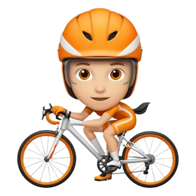 bicycle racer helmet orange sticker