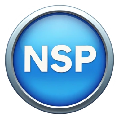 a badge with the words, NSP on it   sticker
