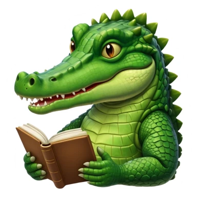 kitap okuyan timsah sticker