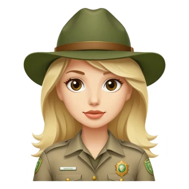 Blonde luxury model national park ranger sticker