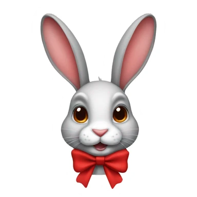 Rabbit with red bow  sticker