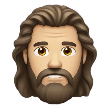 long brown haired bearded man angry sticker