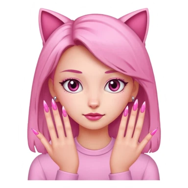 girl with nails purr sticker